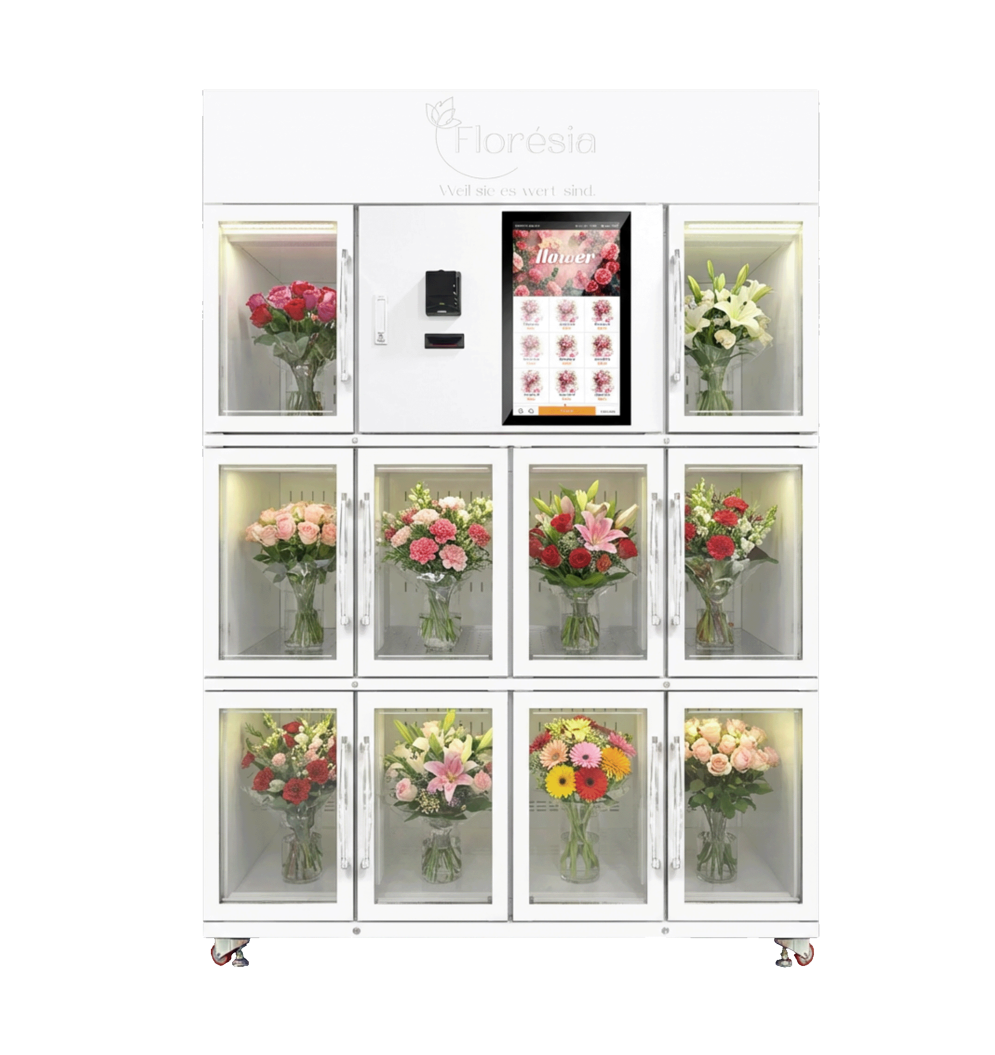 Florésia CLASSIC 10-Fächer Blumenautomat Weiß Indoor – Floresia