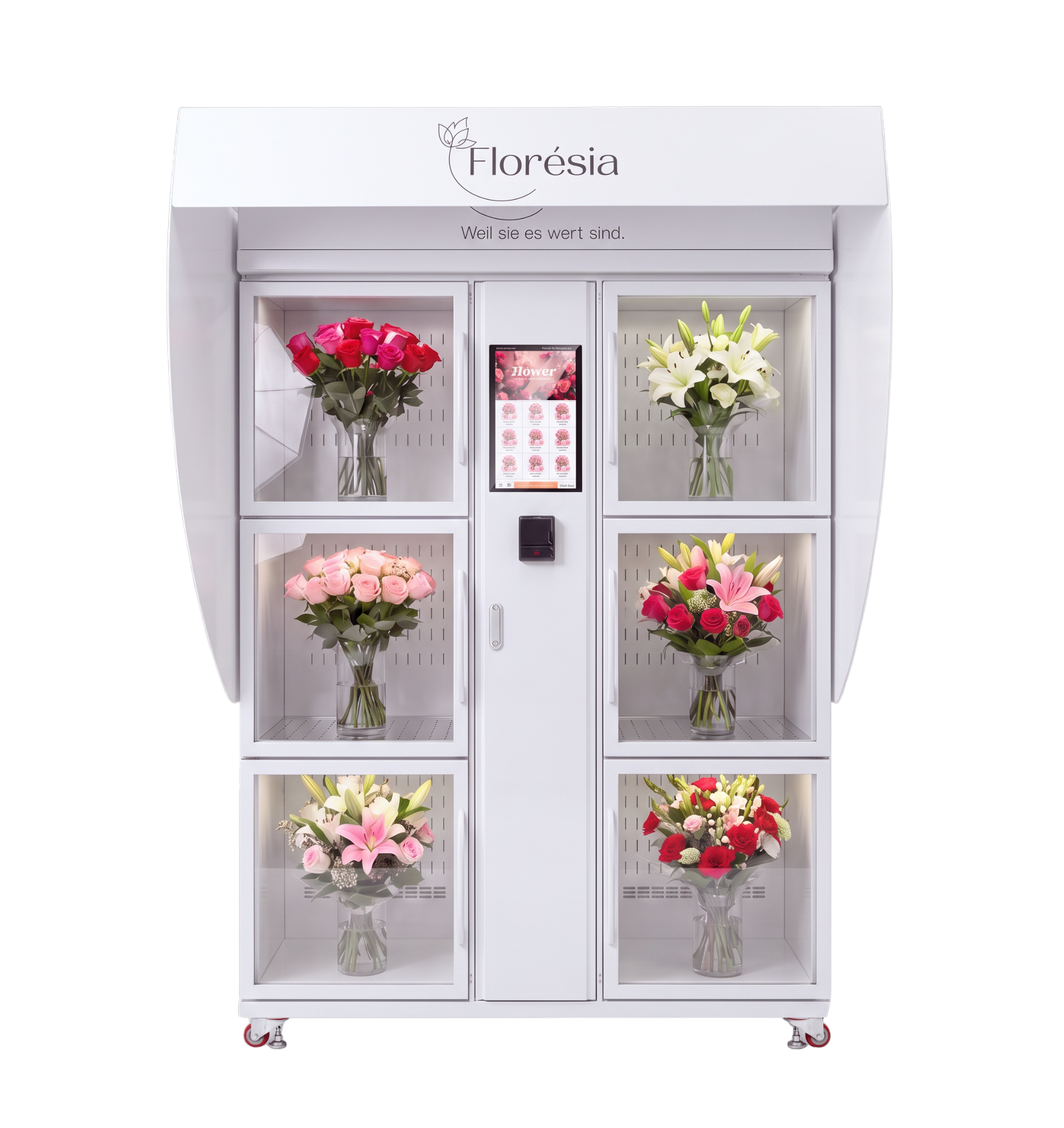 Floresia SIMPLE ONE 6-Fächer Blumenautomat Weiß Outdoor