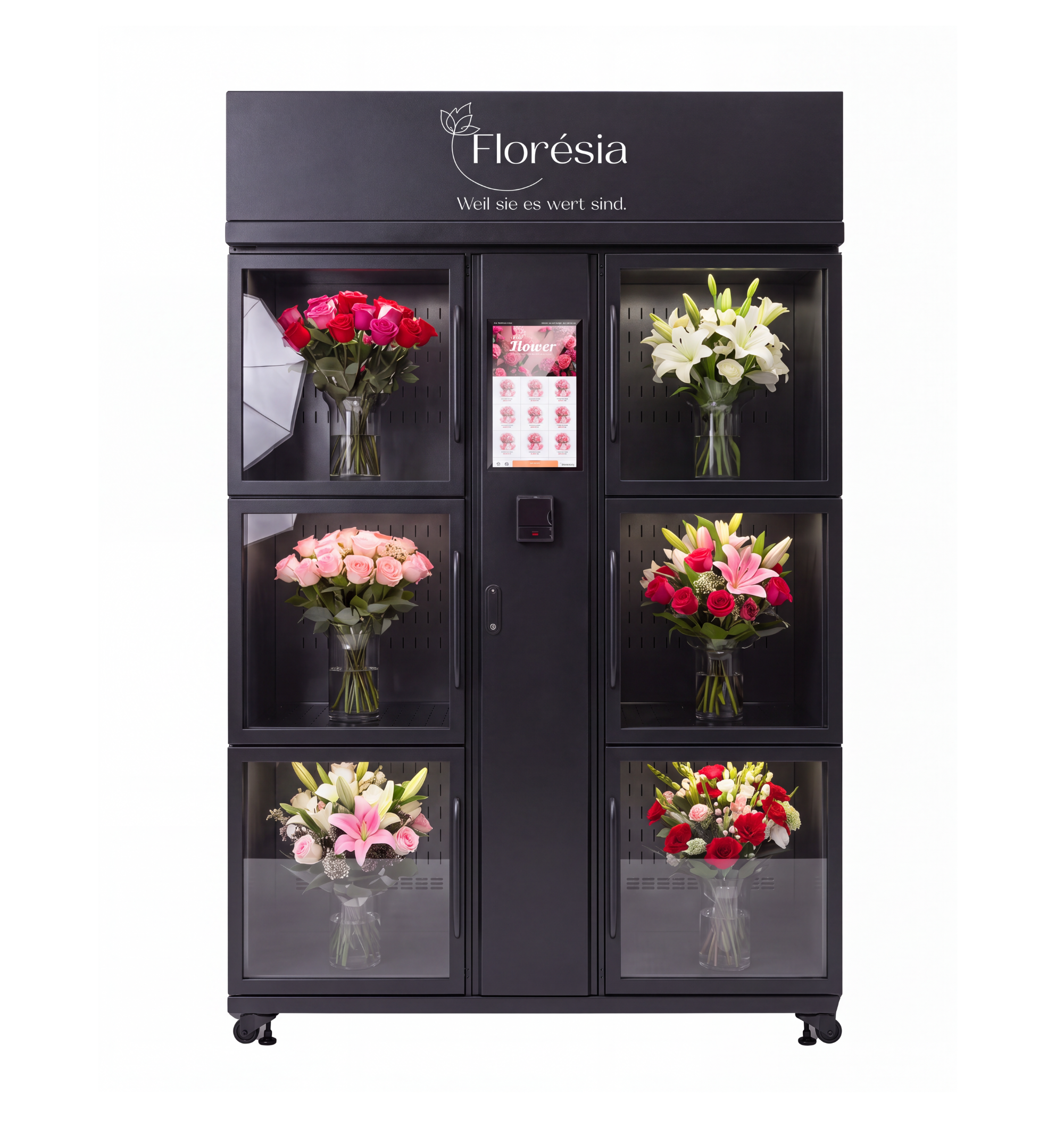 Floresia SIMPLE ONE 6-Fächer Blumenautomat Schwarz Indoor