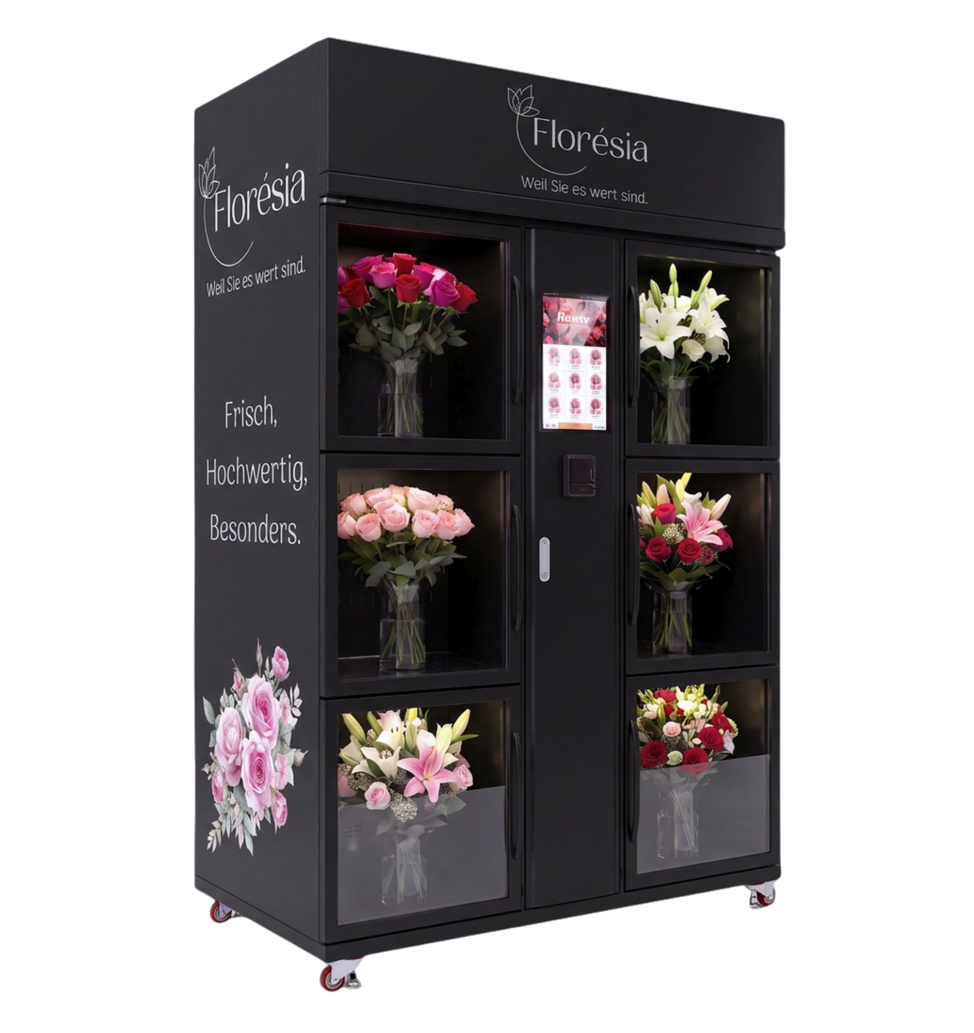 Floresia SIMPLE ONE 6-Fächer Blumenautomat Schwarz Indoor