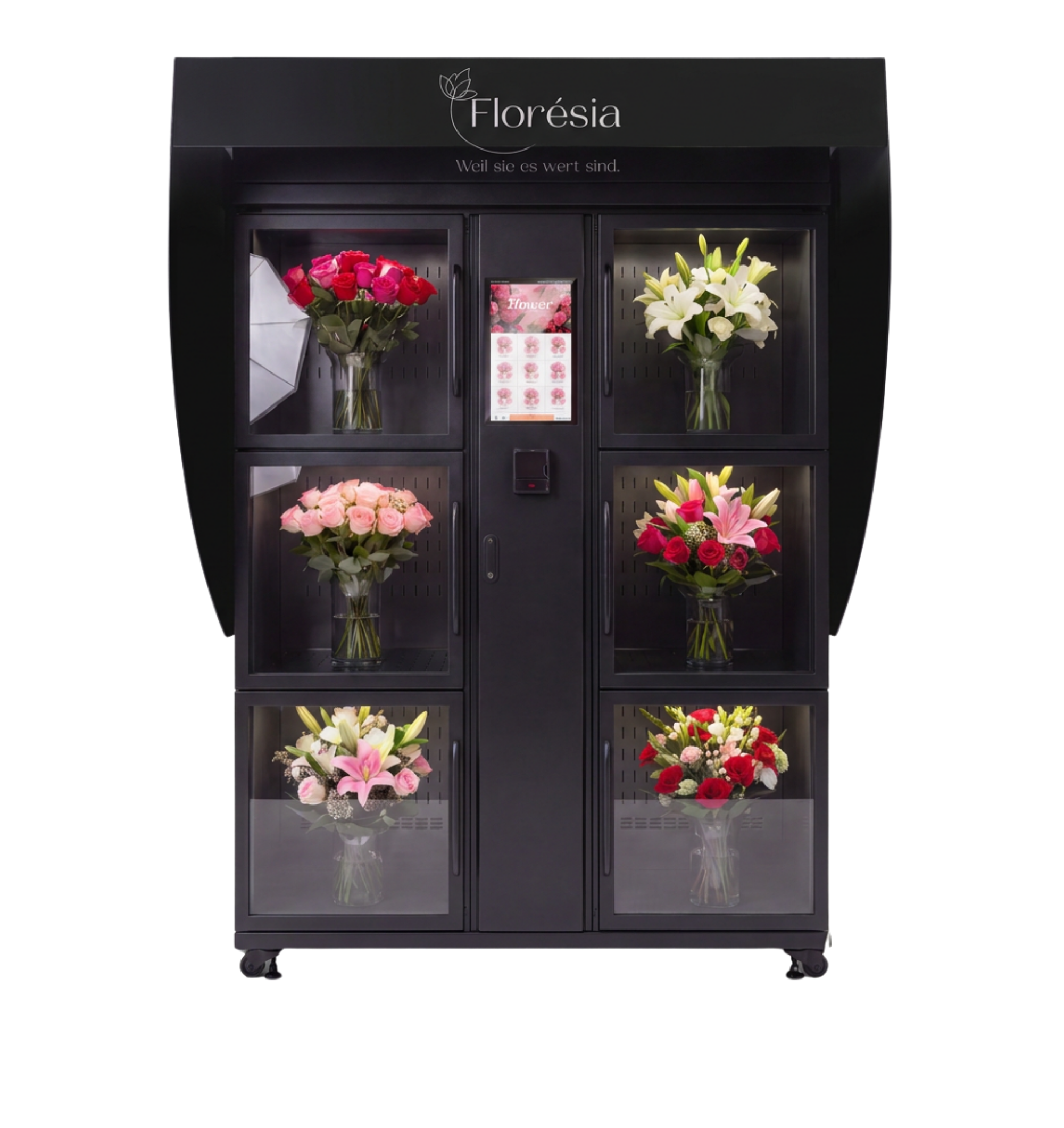 Floresia SIMPLE ONE 6-Fächer Blumenautomat Schwarz Outdoor