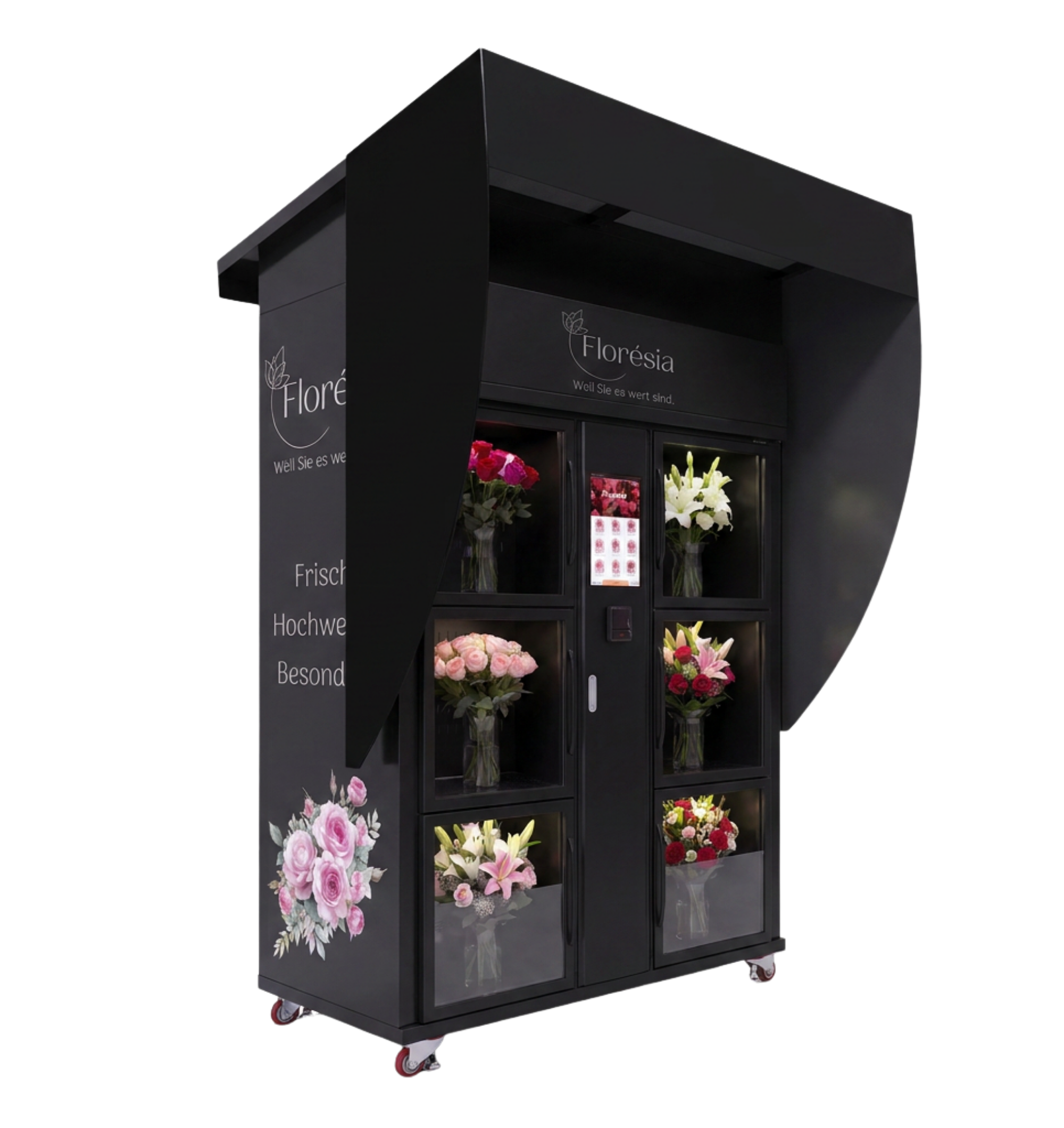 Floresia SIMPLE ONE 6-Fächer Blumenautomat Schwarz Outdoor